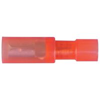 Narva 4mm 100 Piece Polycarbonate Crimp Terminal Female Bullet, Red