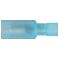 Narva 4mm 100 Piece Polycarbonate Crimp Terminal Female Bullet, Blue