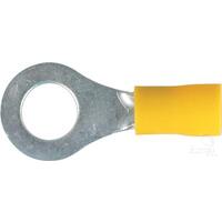 Narva 8.4mm 100 Piece Vinyl Crimp Terminal Ring, Yellow