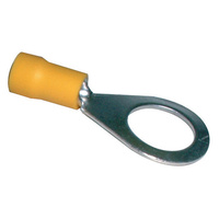 Narva 9.5mm 100 Piece Vinyl Crimp Terminal Ring, Yellow