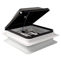 Coast RV 14x14 Black Wind-Up Roof Vent With 12V Fan & LED