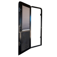 Aussie Traveller 1623x622 Radius Top Left Hand Hinge White DC Door with Pleated Blind