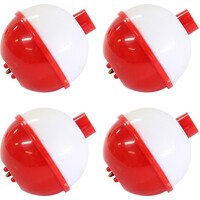 Sure Catch 1 1/2" Red & White Plastic Float (Pack of 4). 578-F1.1/2RW