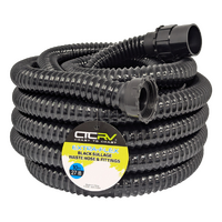 Coast RV 10m Roll Black Extra-Flex Sullage Waste Hose with 40mm Fittings, 27mm I.D.