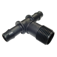 THREADED TEE 13MM BARBED x 1/2" BSP MALE. TBM1315