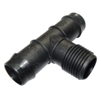 THREADED TEE 19MM BARBED x 1/2" BSP MALE. TBM1915
