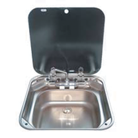 SMEV BASIN & MIXER TAP FLUSH MT C/W GLASS LID 420x440x145MM. 9102305176/ old 9102300028