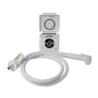 Coast RV White External Camper Shower Point with 1.5m Hose