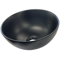 Coast RV Ceramic Matt Black Round Basin, 320x320x145mm