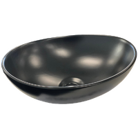 Coast RV Ceramic Matt Black Oval Basin, 405x330x145mm