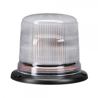 Narva Amber 'Eurotech' Low Profile LED Strobe/Rotator Light with Flange Base, Clear Casing