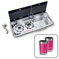 Dometic MO9722 2 Burner Combination Stove with Sink and Hot & Cold Tap