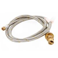 Gas Stainless Steel Hose 1.2m - Bayonet X 1/4" Inverted Flare