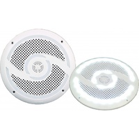 RV MEDIA 6IN WHITE LED W/PROOF 200W SPEAKERS W/SPAC 30 LED PR