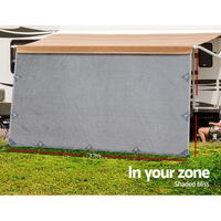 3.7x1.8m Caravan Privacy Screen Grey
