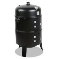 Grillz 3-in-1 Black Charcoal BBQ Smoker