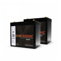 Exotronic Twin Pack 12V 100Ah Alpha IP67 Smart Bluetooth Lithium Batteries
