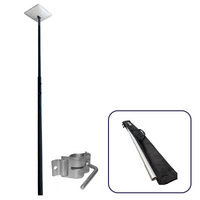 BBQArm Telescopic Starlink RV Pole with Jockey Wheel Clamp, Black