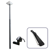 BBQArm Telescopic Starlink RV Pole with Vehicle Tow-Hitch Mount, Black