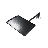 BBQArm Kit for Caravan or Trailer - Regular Black Tray, Black 1000 mm Arm, Drawbar Mount