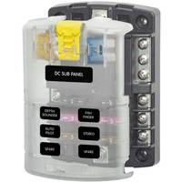 Blue Sea ST Blade Fuse Block - 6 Circuts with Negative Bus and Cover