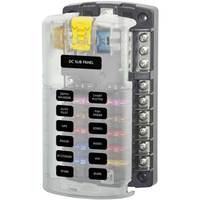 Blue Sea ST Blade Fuse Block – 12 Circuits with Negative Bus and Cover