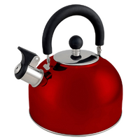 Wildtrack 2.5L Stainless Steel Red Whistling Kettle