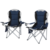 Weisshorn Camping Folding Chair Portable Outdoor Hiking Fishing Picnic Navy, 2PCS