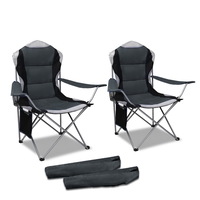 DZ Grey Folding Armchairs, Pack of 2