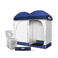 Weisshorn 20L Outdoor Portable Toilet with Double Shower/Change Room Tent