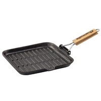 Charmate 24cm Square Cast Iron Frying Pan with Folding Handle