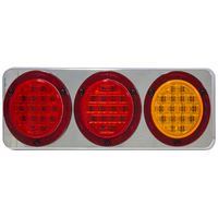 Supex Combination Rear Lamps, Stop/Tail/Indicator with Chrome Base