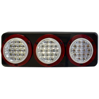Supex Combination Rear Lamps, Stop/Tail/Indicator/Reverse with Clear Lens & Black Base