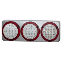 Supex Combination Rear Lamps, Stop/Tail/Indicator/Reverse with Clear Lens & Chrome Base