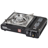 Gasmate Travelmate II Single Black Butane Stove with Stainless Steel Spill Tray