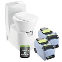 Dometic CTS 4110 Cassette Toilet with extra Spare Cassette & 1 Pack Green Care