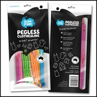 Caravanning with Kids Slide 'n Dry Pegless Clothesline - Value 2 Pk (Rainbow)