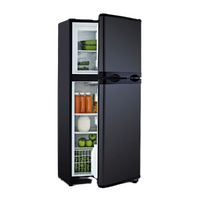 Bushman DC190L-X 12/24V Black Matte Upright Fridge/Freezer 190L