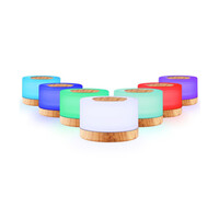 Devanti 500ml Round 4-in-1 Aroma Diffuser with LED Light - Light Wood & White