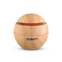 Devanti 130ml 4-in-1 Aroma Diffuser with LED Light - Light Wood