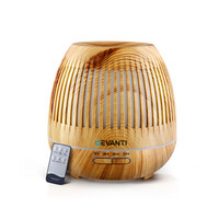 Devanti 400ml 4-in-1 Aroma Diffuser with LED Light & Remote - Wood Grain