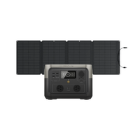 EcoFlow River 2 MAX Portable Power Station (42Ah@12V) Bundle with 110W Monocrystalline Folding Solar Panel