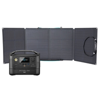 EcoFlow River600 Portable Power Station (24Ah@12V) Bundle with Extra Battery & 110W Monocrystalline Folding Solar Panel