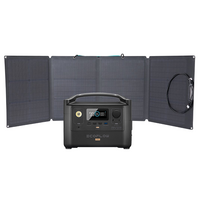 EcoFlow River600 PRO Portable Power Station (60Ah@12V) Bundle with Folding Solar Panel