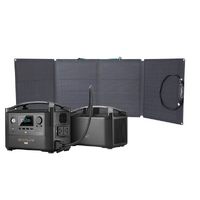 EcoFlow River600 PRO Portable Power Station (60Ah@12V) Bundle with Extra Battery & 110W Monocrystalline Folding Solar Panel