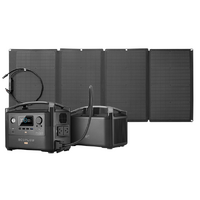 EcoFlow River600 PRO Portable Power Station (60Ah@12V) Bundle with Extra Battery & 160W Monocrystalline Folding Solar Panel