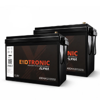 Exotronic Twin Pack 12V 400Ah Alpha IP67 Smart Bluetooth Lithium Battery