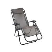 Gardeon Zero Gravity Chair Folding Outdoor Recliner Adjustable Sun Lounge Camping Beige