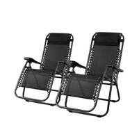 DZ Black Zero Gravity Outdoor Reclining Chairs - set of two