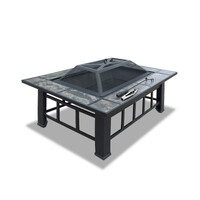 Fire Pit BBQ Grill Table Outdoor Garden Patio Camping Wood Charcoal Fireplace